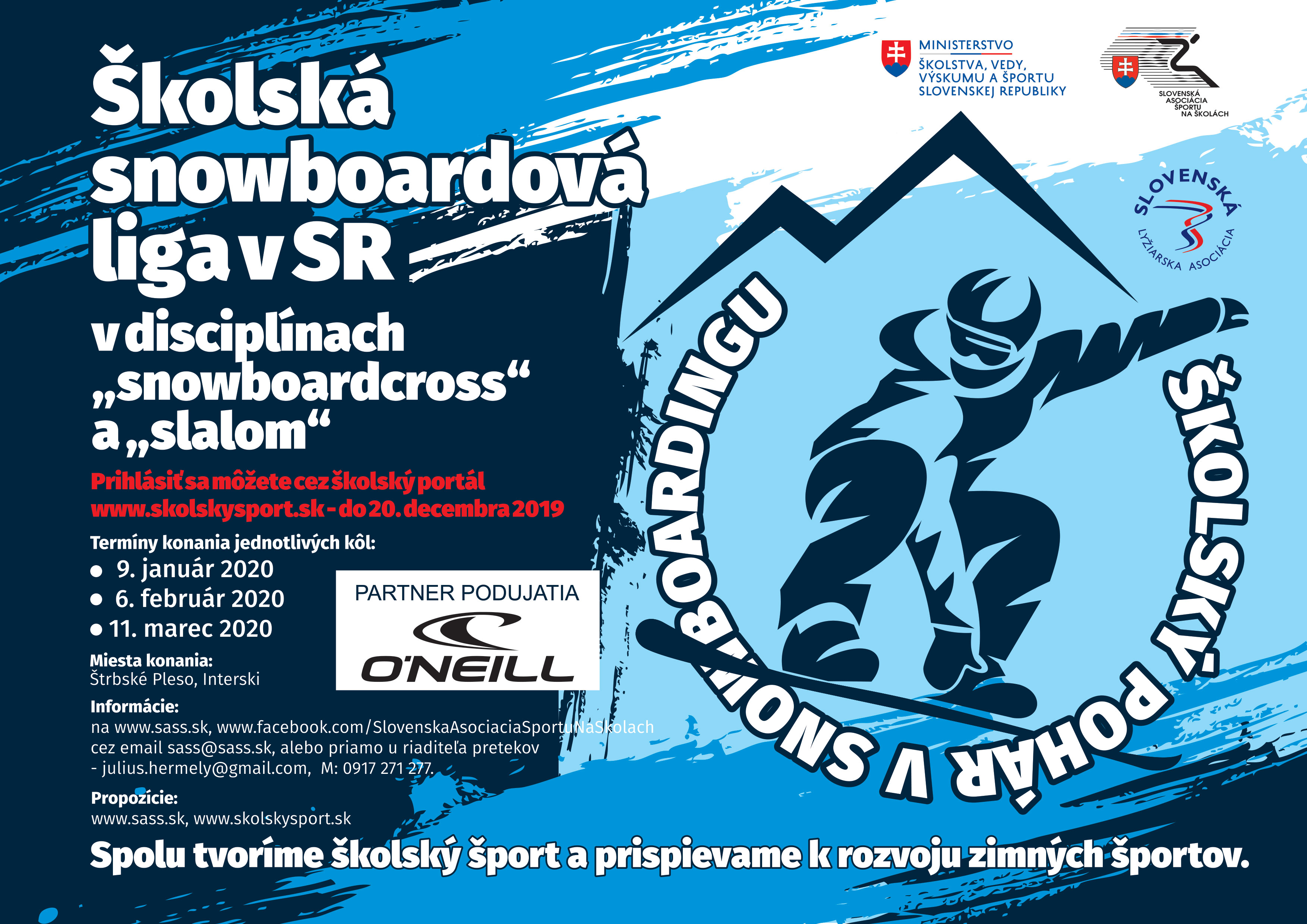 Snowboardova liga plagat 2019 2020 oprava